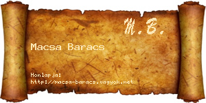 Macsa Baracs névjegykártya